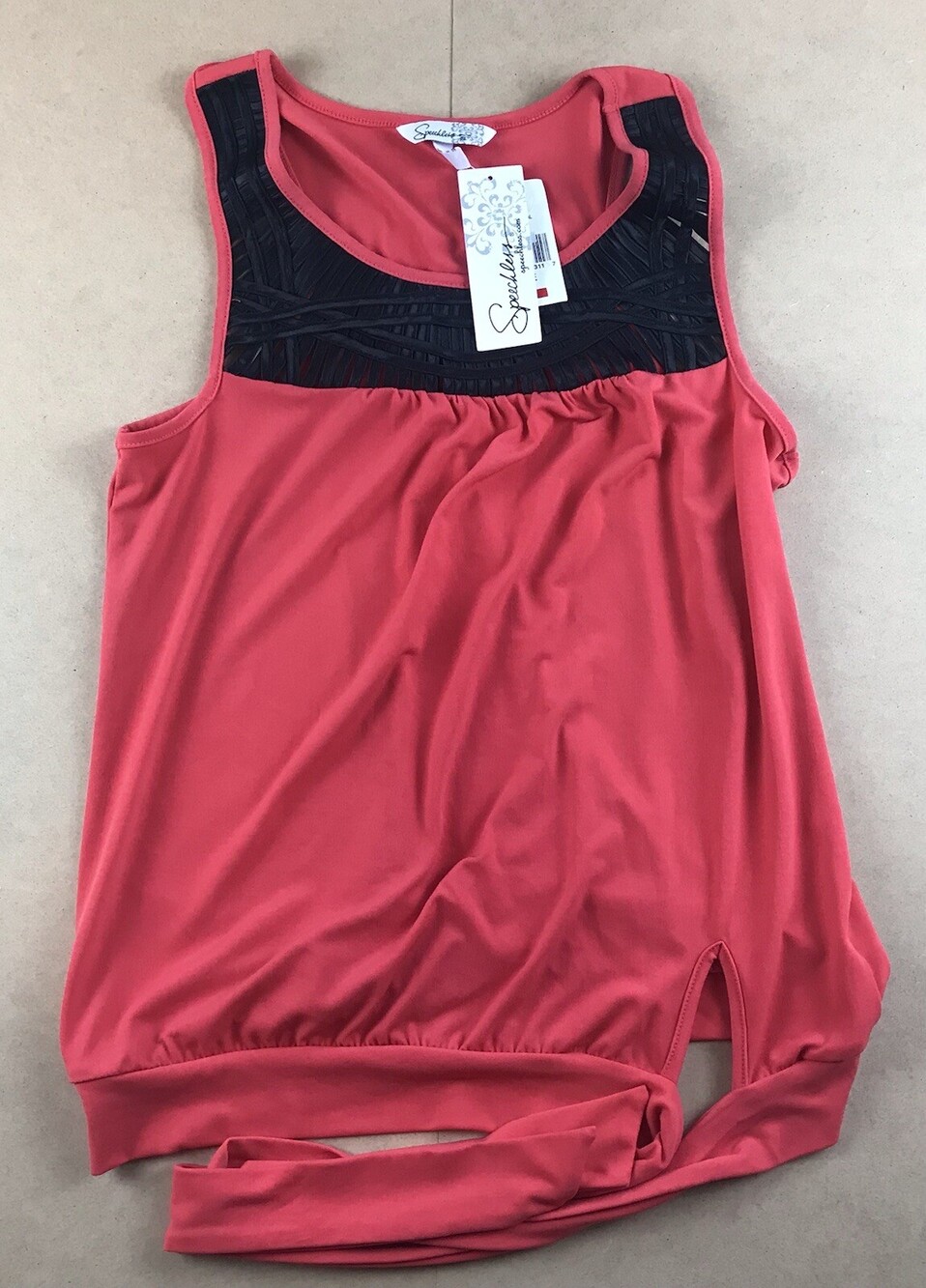 Speechless Girls Top Large Coral Red Sleeveless Cute Fall Fashion Value NEW